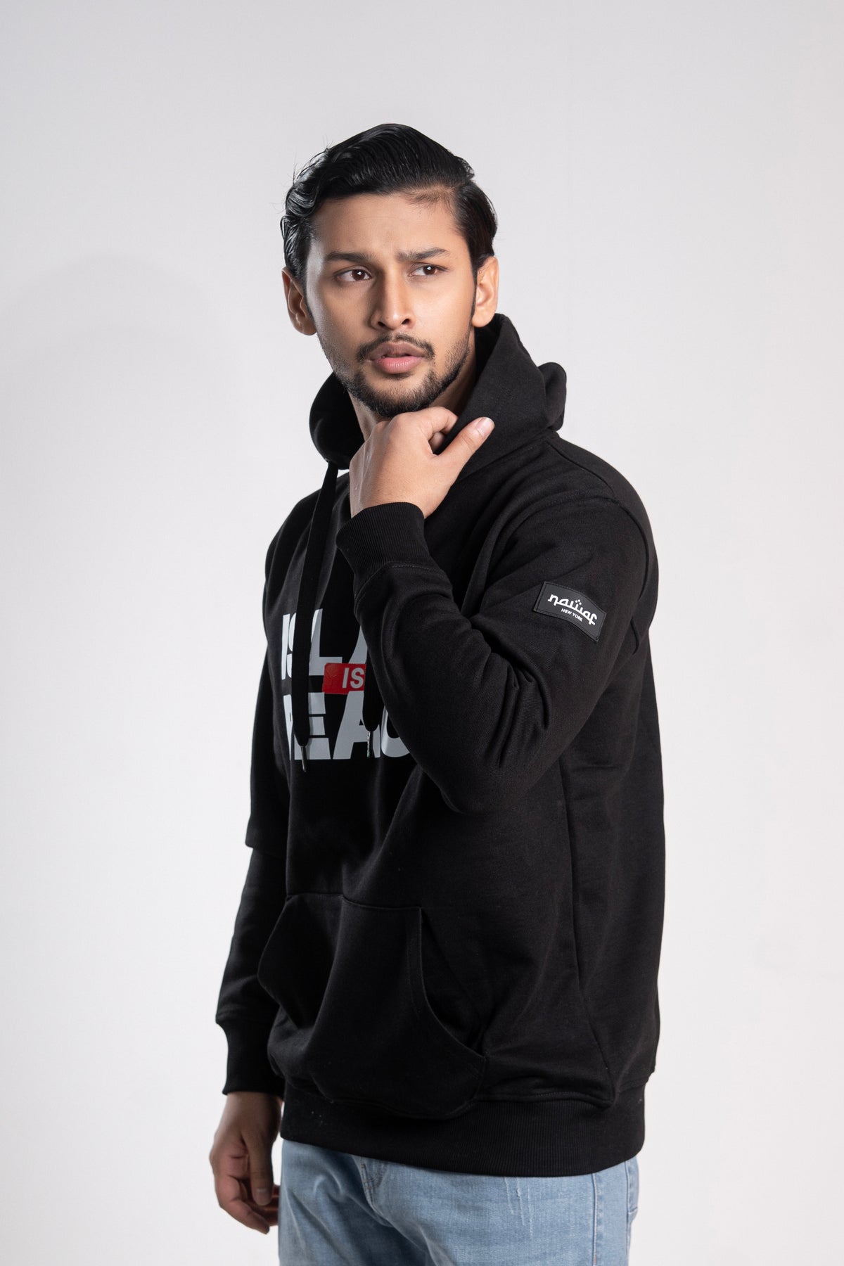 Black “Deen Over Duniya” Islamic Hoodie – Unisex