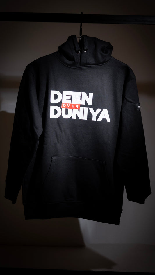 Black “Dean Over Duniya” Islamic Hoodie – Unisex