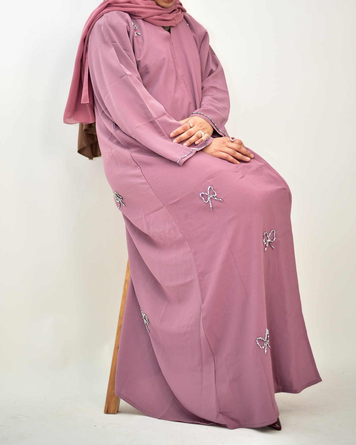 Elegant Pink Nida Abaya – Dubai Made