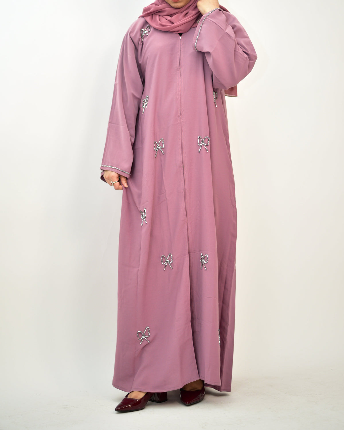 Elegant Pink Nida Abaya – Dubai Made