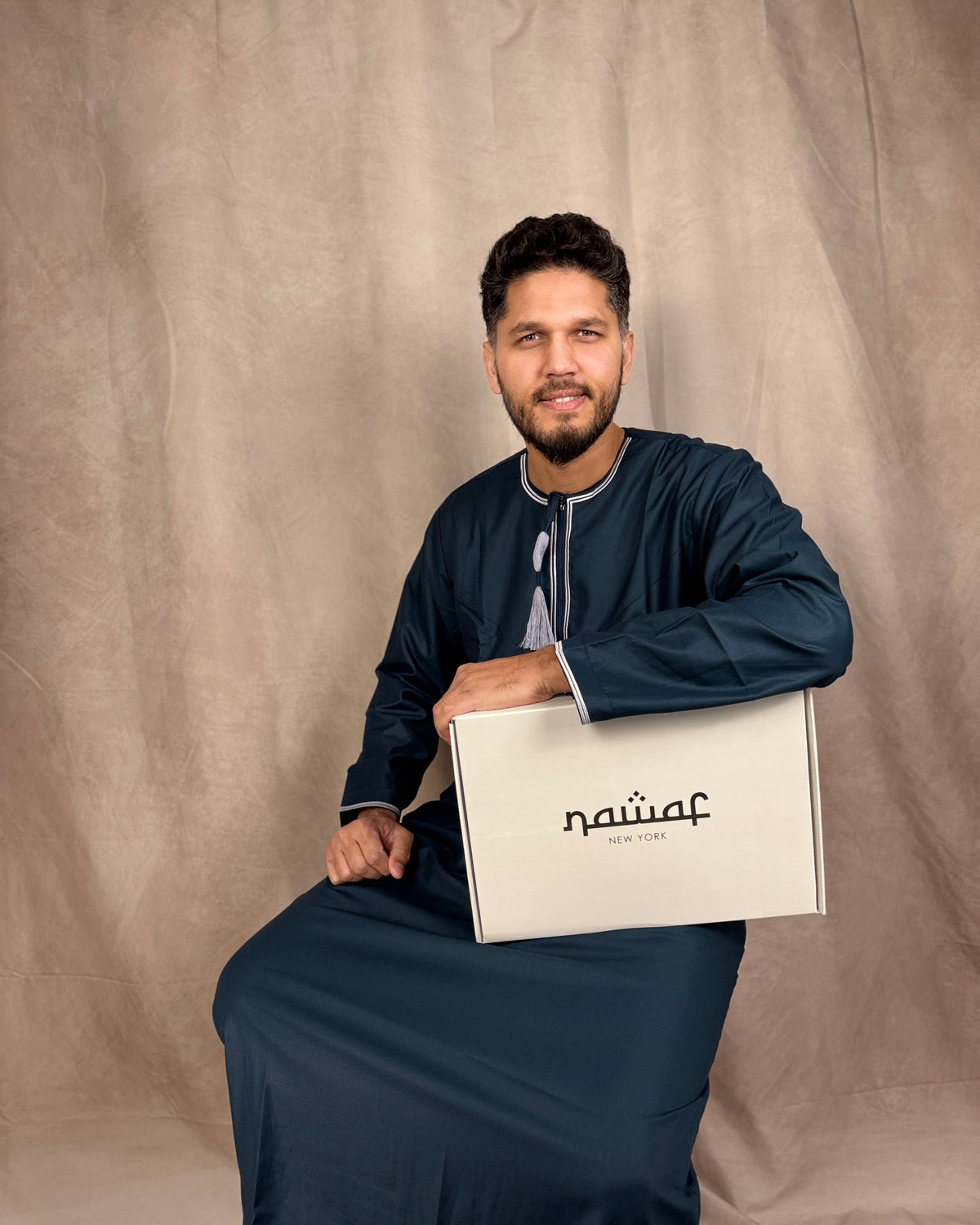 Classic Omani Style Thobe – Green with Black Tassel