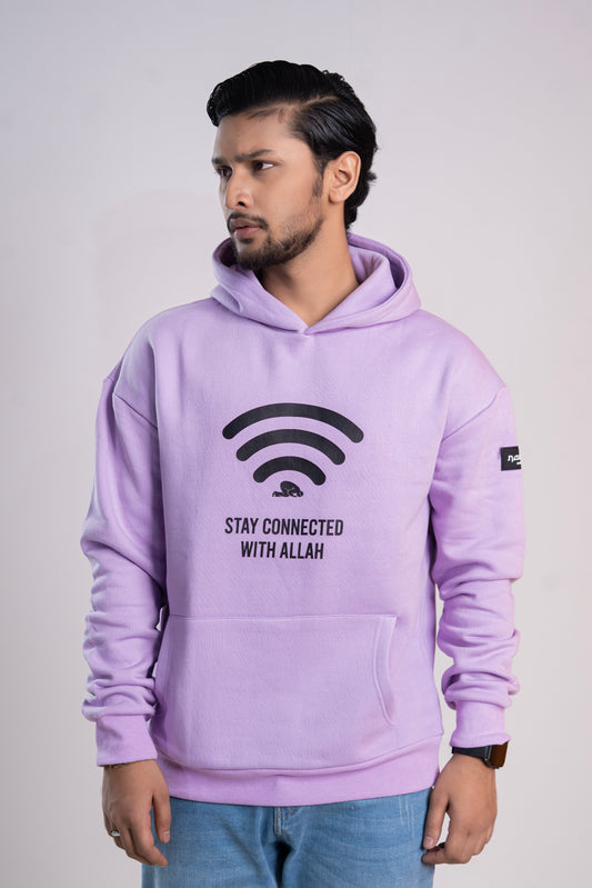 Lavender “Stay Connected With Allah” Islamic Hoodie – Unisex