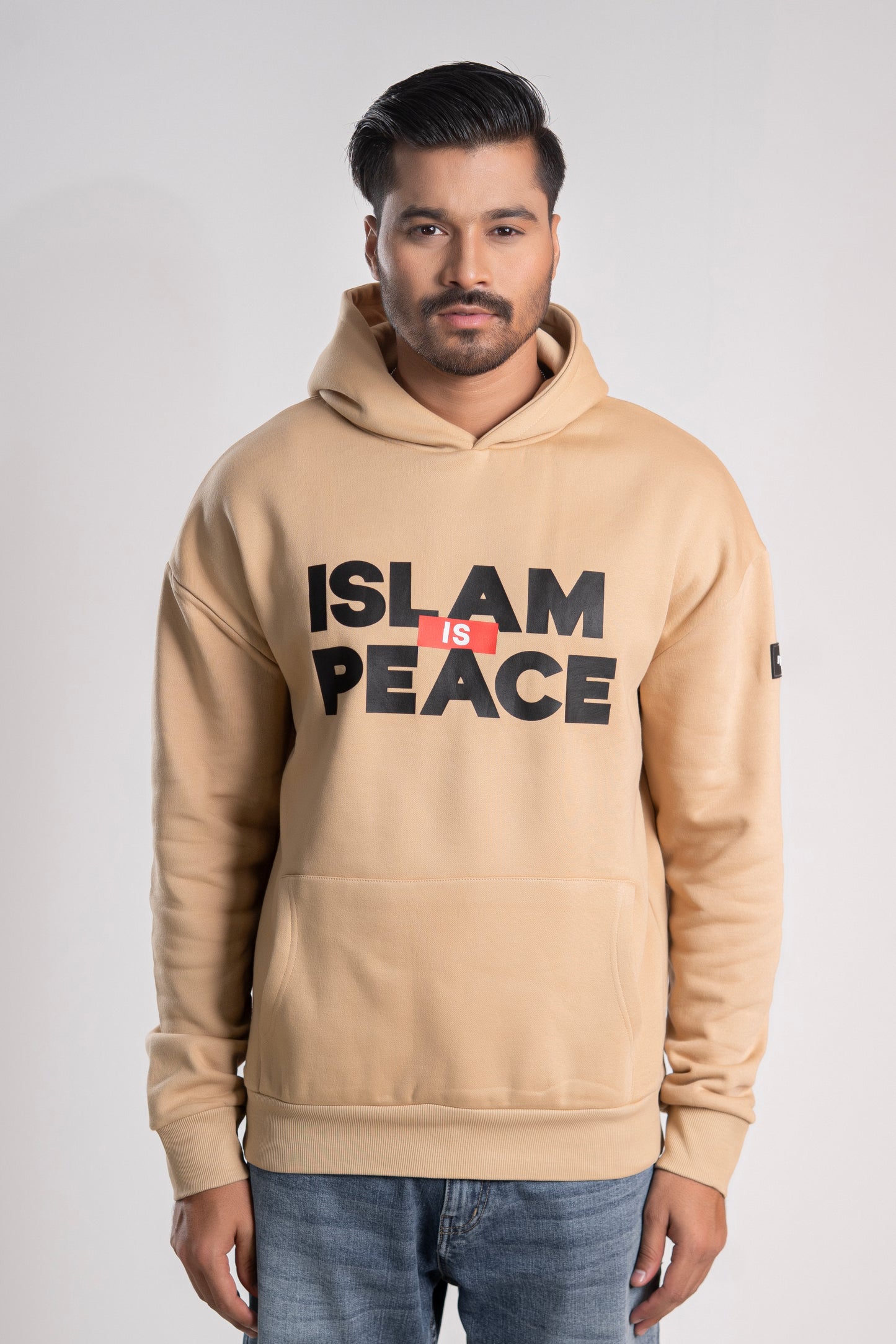 Beige “Islam Is Peace” Islamic Hoodie – Unisex
