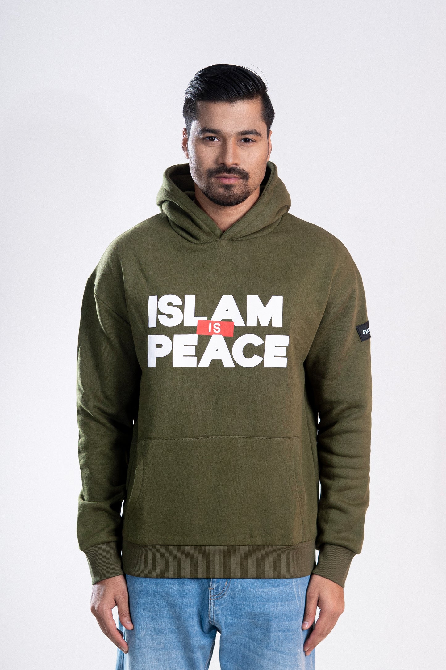Olive “Islam Is Peace” Islamic Hoodie – Unisex
