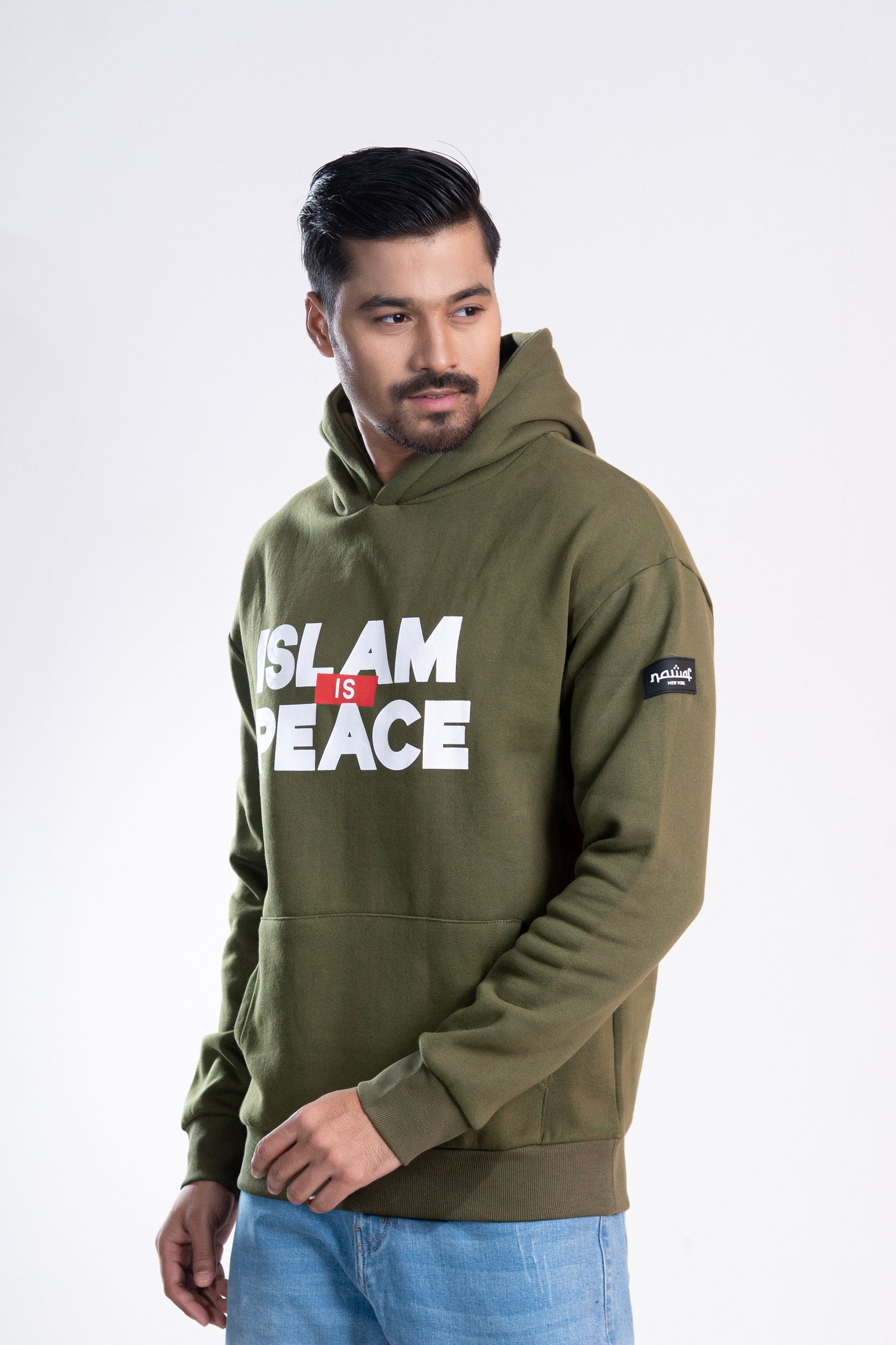 Olive “Islam Is Peace” Islamic Hoodie – Unisex