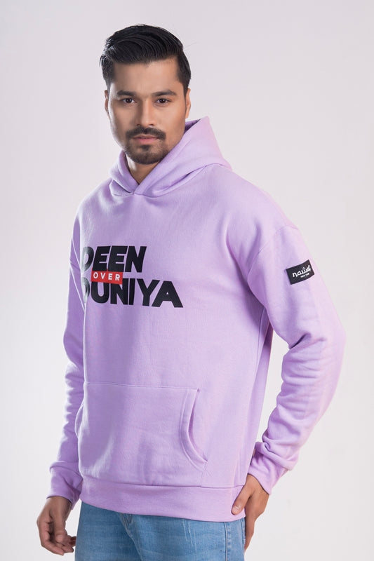 Lavender “Deen Over Duniya” Islamic Hoodie – Unisex