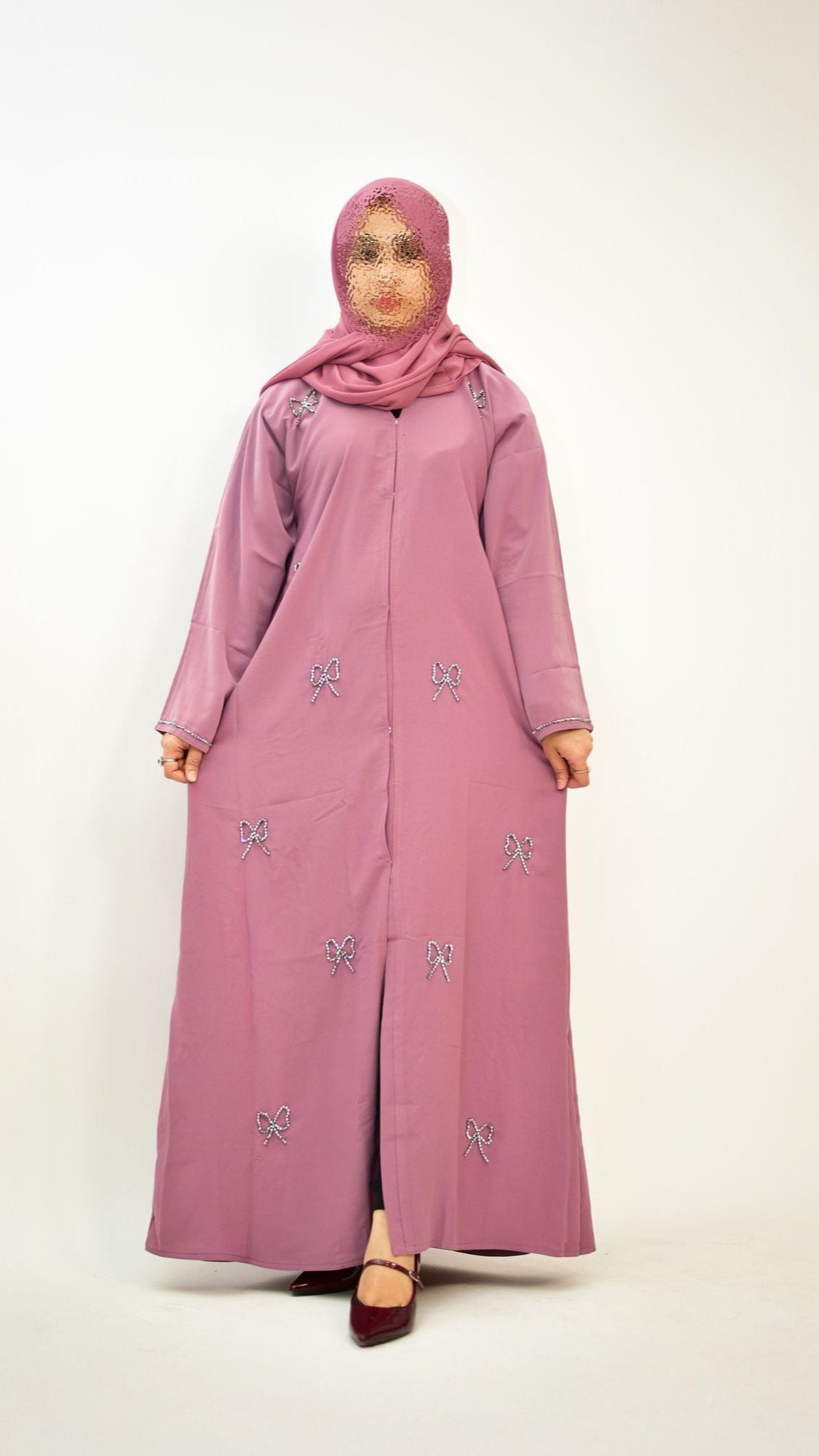 Elegant Pink Nida Abaya – Dubai Made
