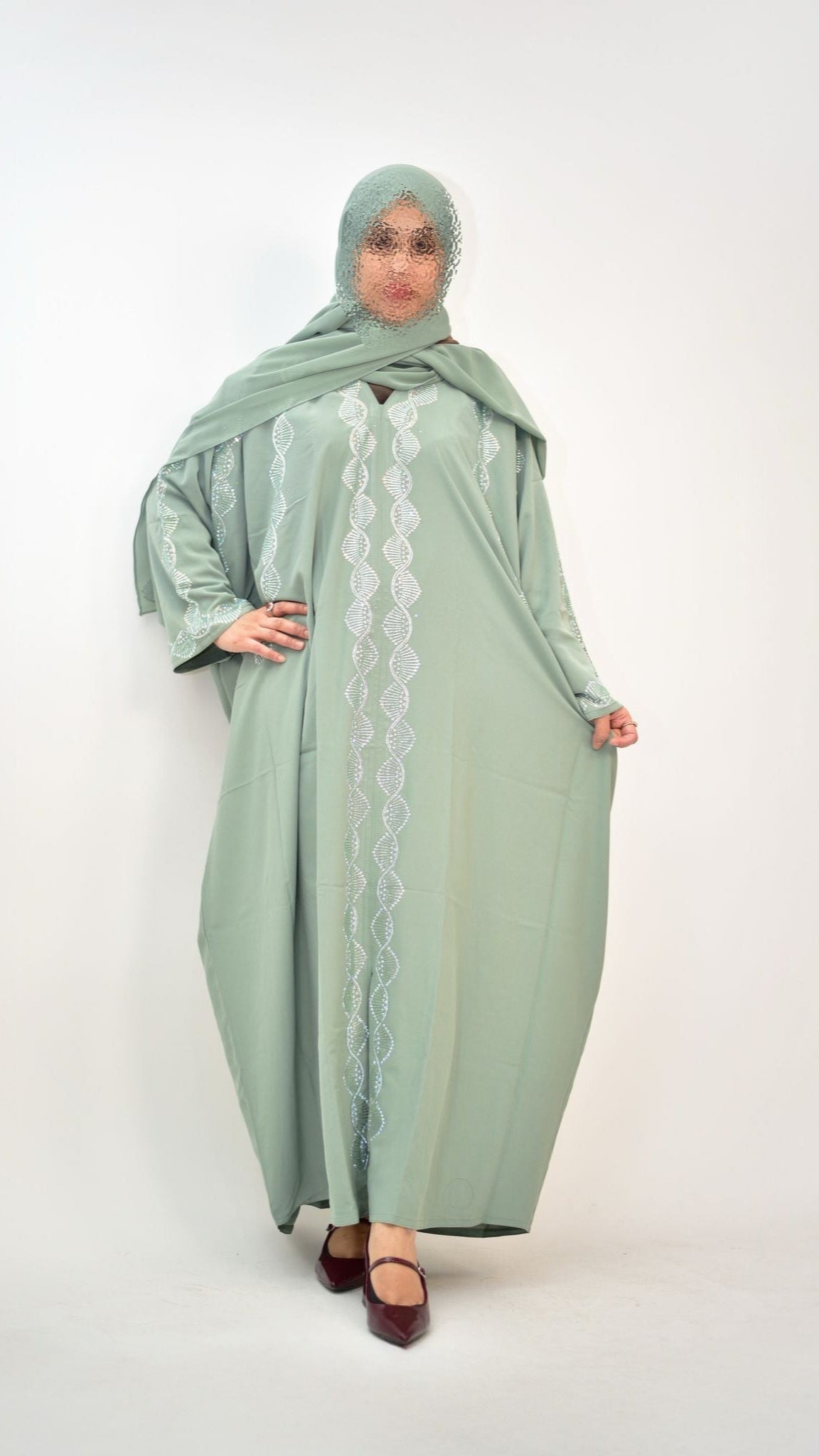 Poka Fabric Abaya – Butterfly Style