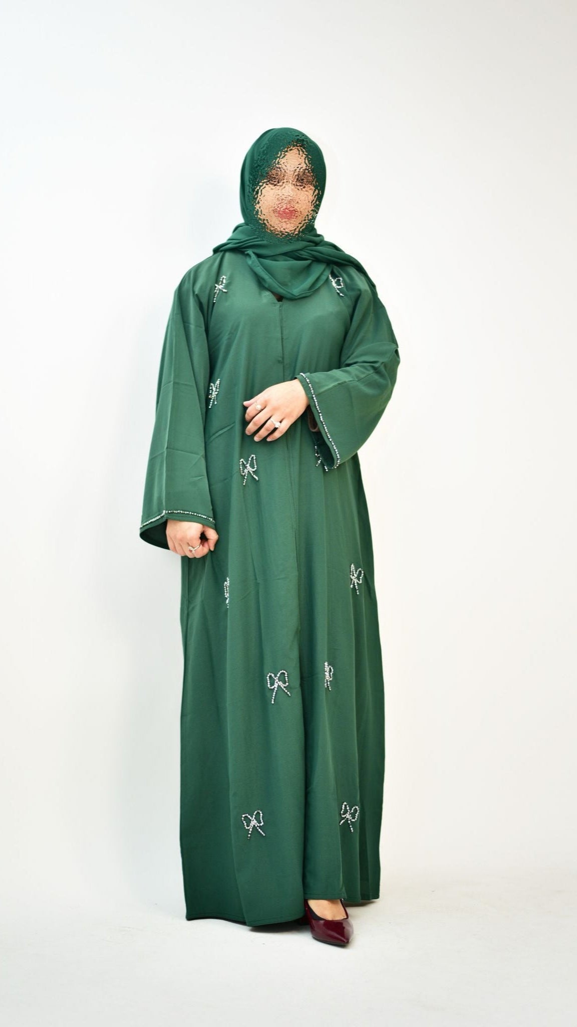 Elegant Green Nida Abaya – Dubai Made